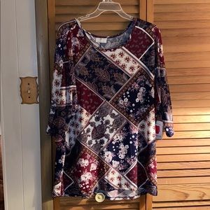 Printed Dolman Top